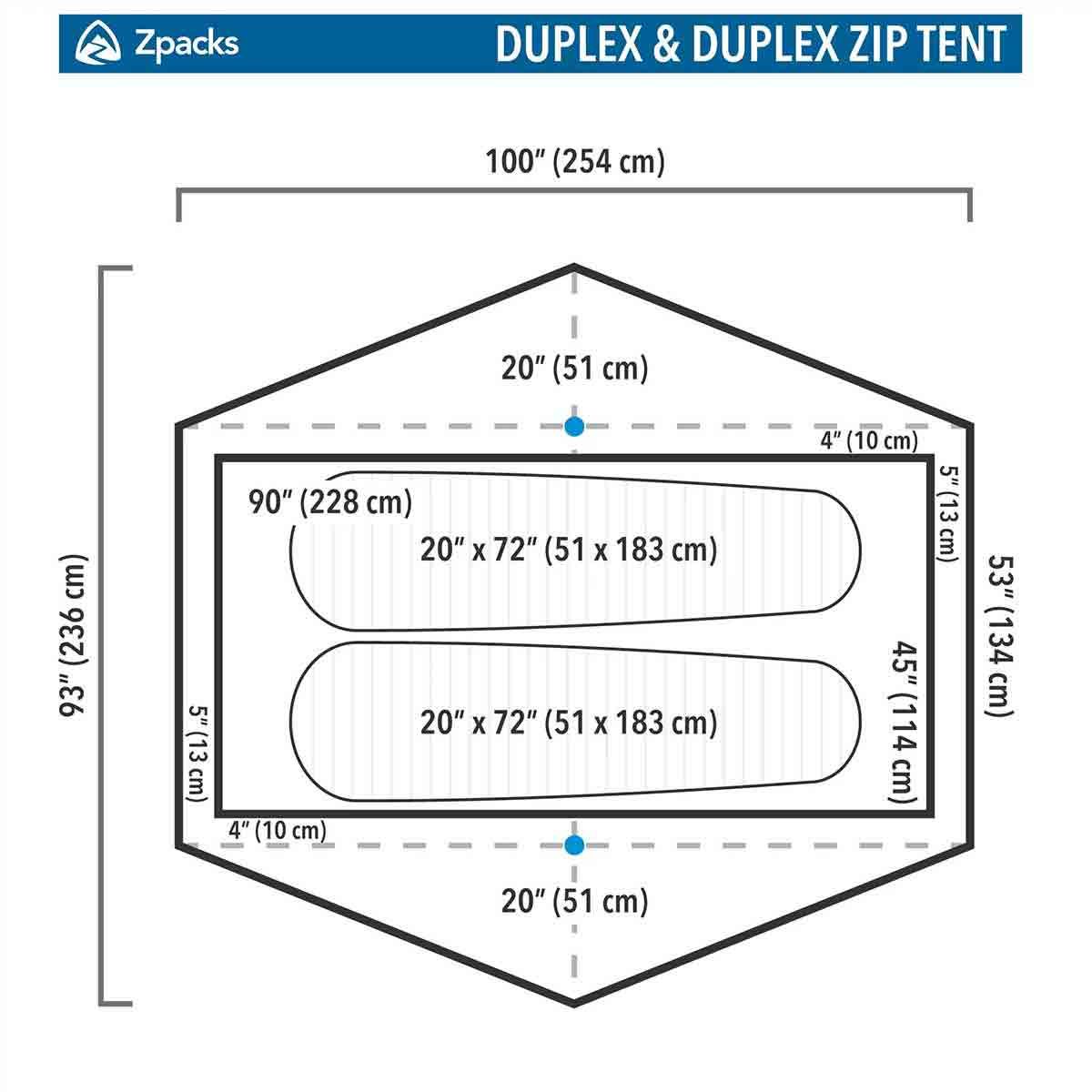 Tienda de senderismo Zpacks Duplex Zip - 2 personas