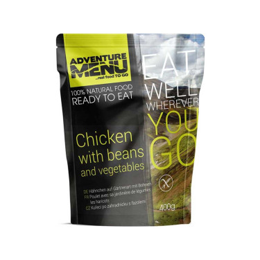 Pollo tierno con menestra de verduras