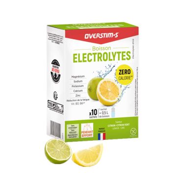 Bebida electrolitos Overstim.s x 10 sobres - Limón, lima