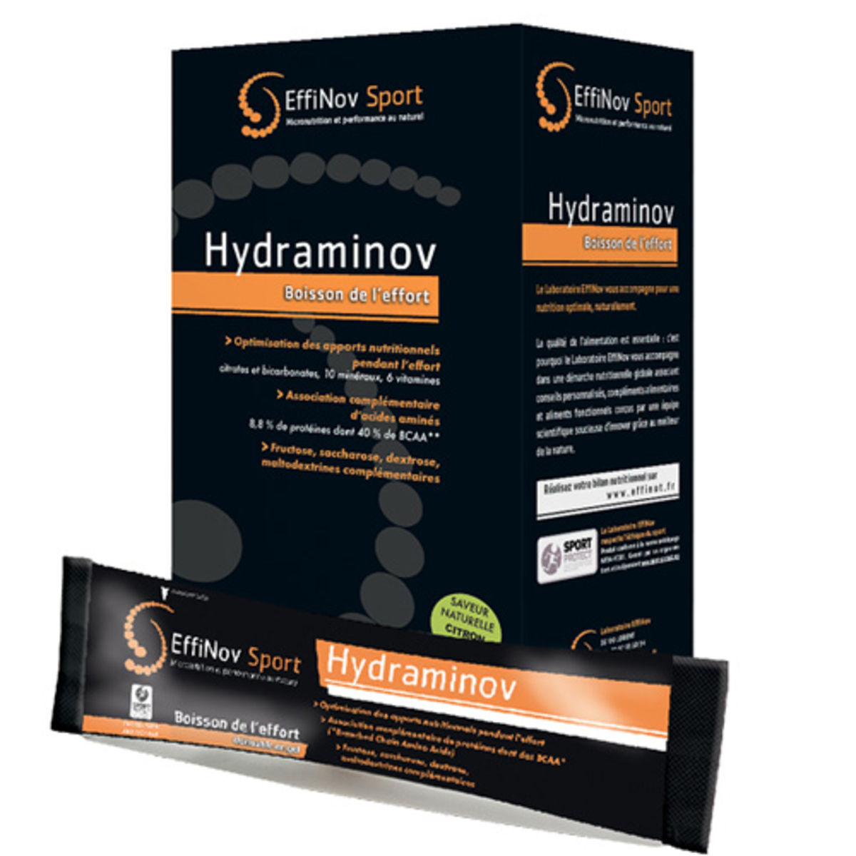 Hydraminov - Bebida del esfuerzo Effinov x 10 sticks - Limón
