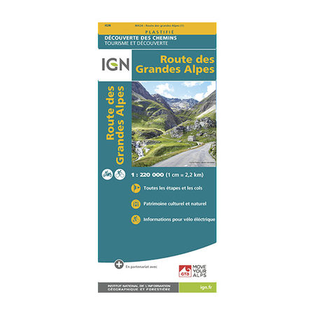 Mapa plastificado IGN - Route des Grandes Alpes