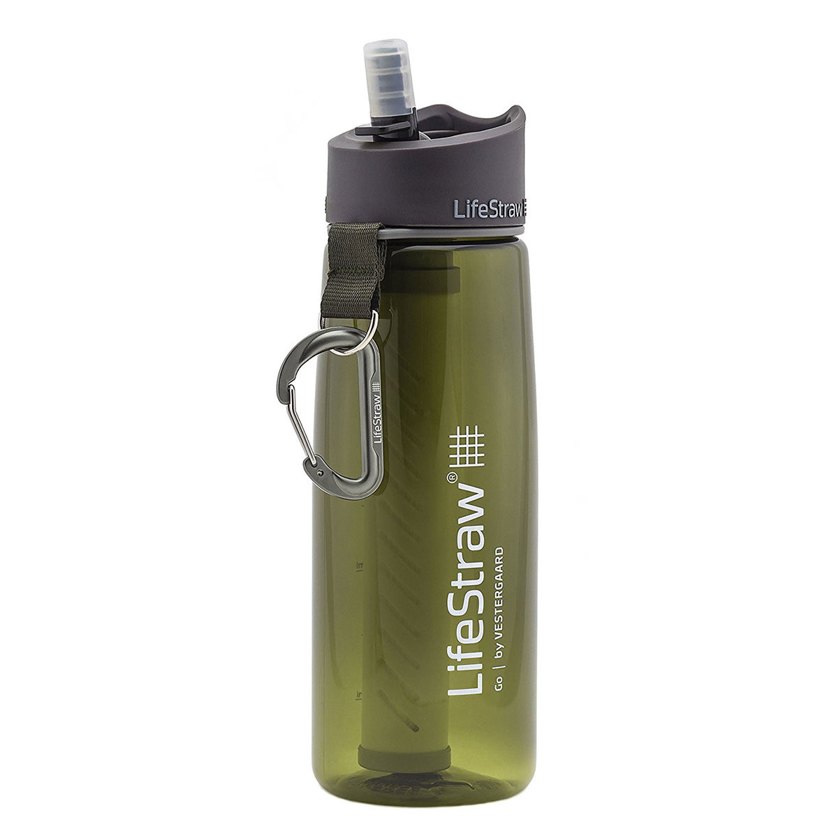 Botella/filtro de agua LifeStraw Go 2 - Carbón activo - 0,65 L - Verde