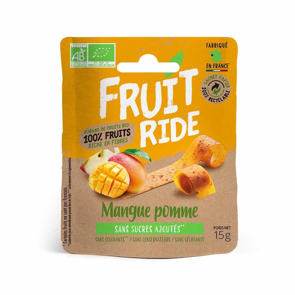 Láminas de frutas ecológicas Fruit Ride - Mango, manzana