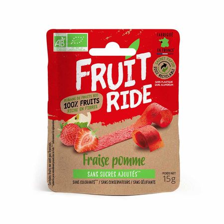 Láminas de frutas ecológicas Fruit Ride - Fresa, manzana