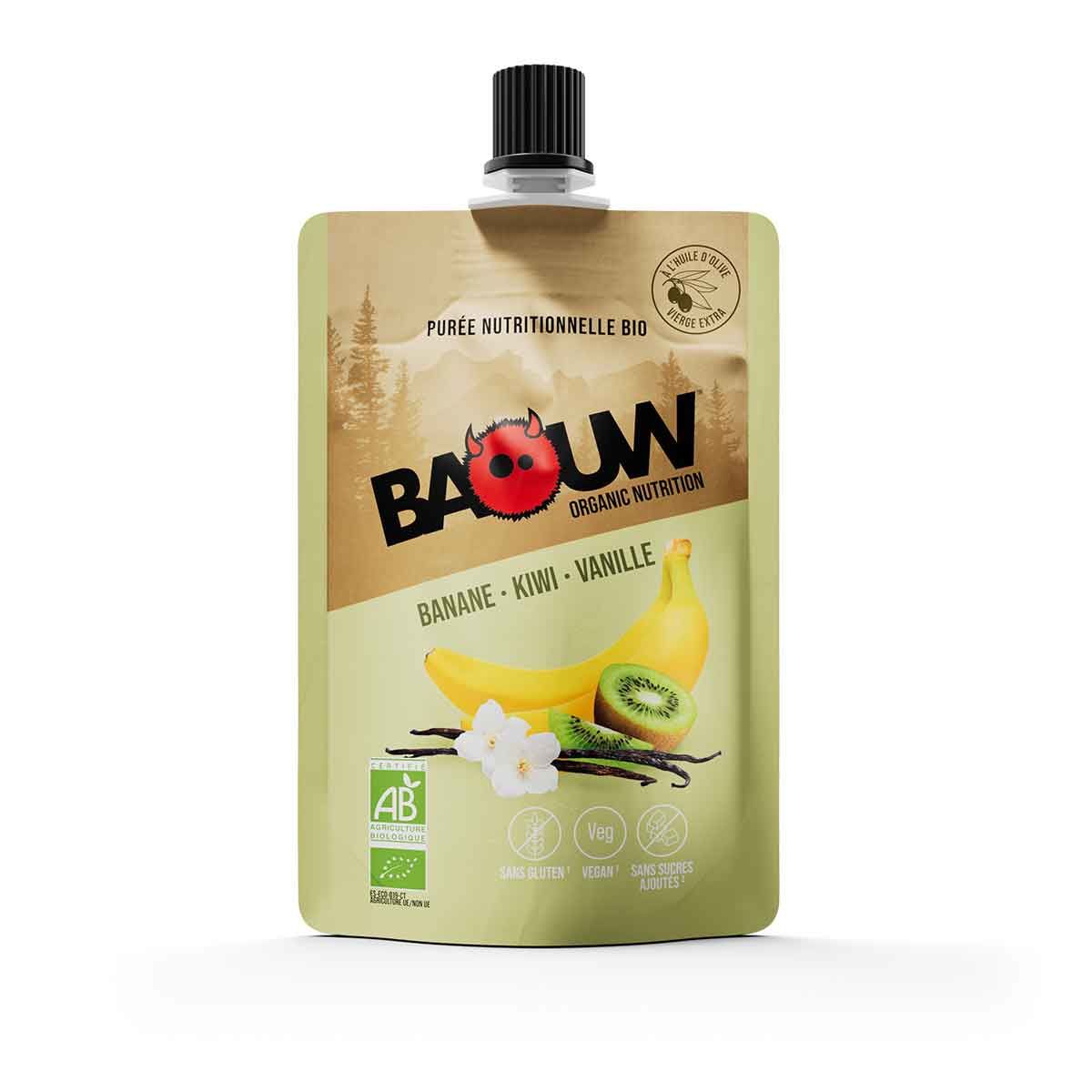 Barrita energética ecológica Baouw - Plátano, kiwi, vainilla