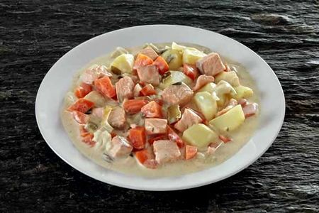 Blanqueta de salmón con patatas